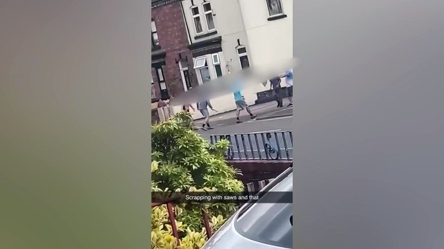 Men, some with weapons, involved in a disturbance on Ormskirk Road, Newtown, on Friday afternoon