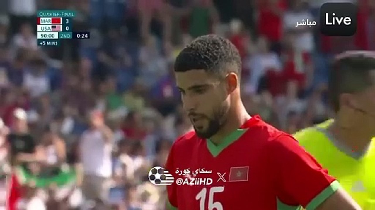 هدف المنتخب المغربي الرابع ضد المنتخب الامريكي مهدي موهوب
