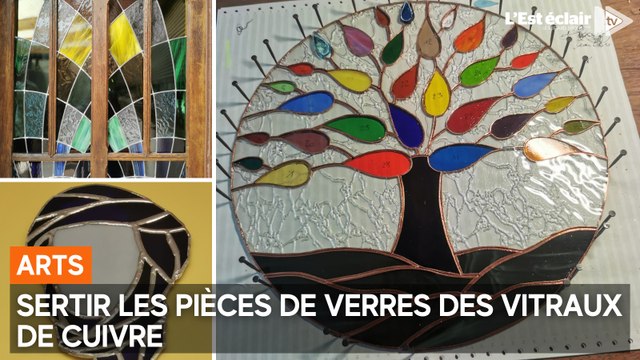 Sertir les pièces de verres des vitraux de cuivre, la technique Tiffany