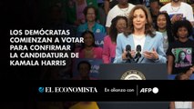 Los demócratas comienzan a votar para confirmar la candidatura de Kamala Harris