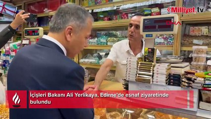 Bakan Yerlikaya Edirne'de esnaf ziyaretinde bulundu