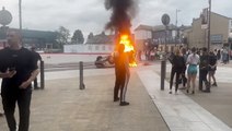 Car set on fire during riots in Sunderland as far-right mob takes over streets