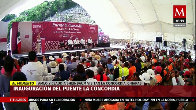 Claudia Sheinbaum asiste a la inauguración del 'Puente de la Concordia' en Chiapas
