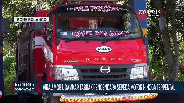 Viral! Mobil Damkar Tabrak Pengendara Sepeda Motor Hingga Terpental