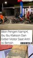 Ibu Ibu Geber Motor Saat Antri di Pom Bensin