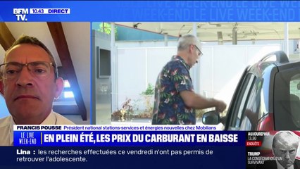 Carburant: "Depuis quelque semaines on a quand même perdu entre cinq et sept centimes (le litre)", explique Francis Pousse (Mobilians)