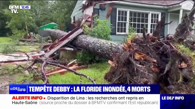 Tempête Debby: quatre morts en Floride, de nombreuses inondations et 1.600 vols annulés ce mardi