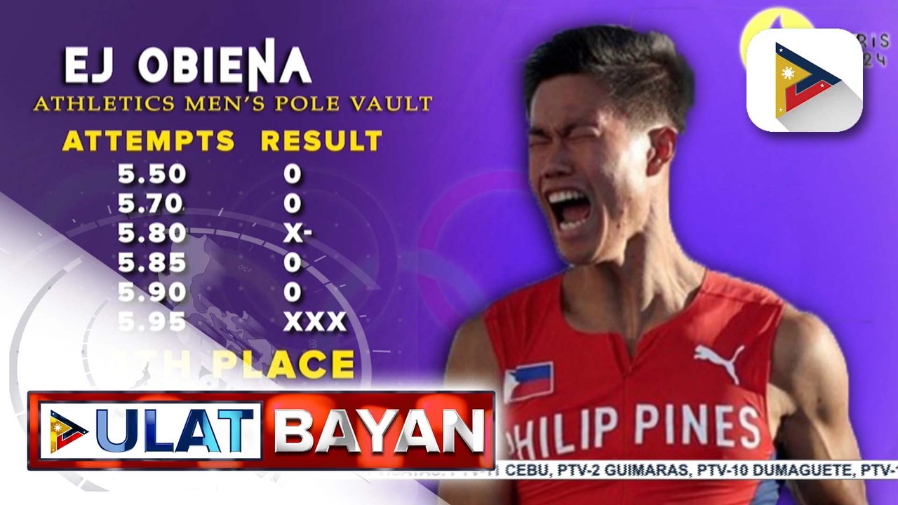 EJ Obiena, nagtapos sa ikaapat na pwesto sa 2024 Paris Olympics Men's Pole Vault