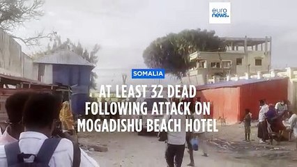 下载视频: At least 32 dead in attack on beach hotel in Somalian capital of Mogadishu