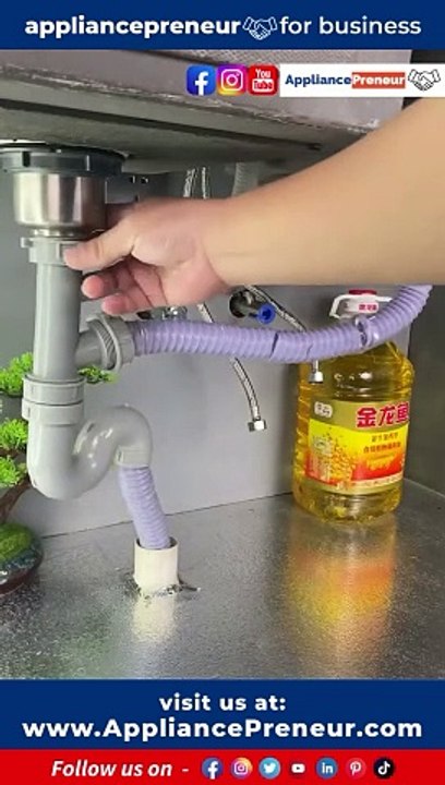 Kitchen drain pipe #304 stainless steel Welcome to the Appliancepreneur Instagram.Introducing our Kitchen Drain Pipe, crafted with precision from high-quality #304 stainless steel. This durable marvel is designed t