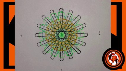 (VIDEO #14) ️️ DIBUJANDO un hermoso diseño geométrico con marcadores de colores y un espirógrafo.