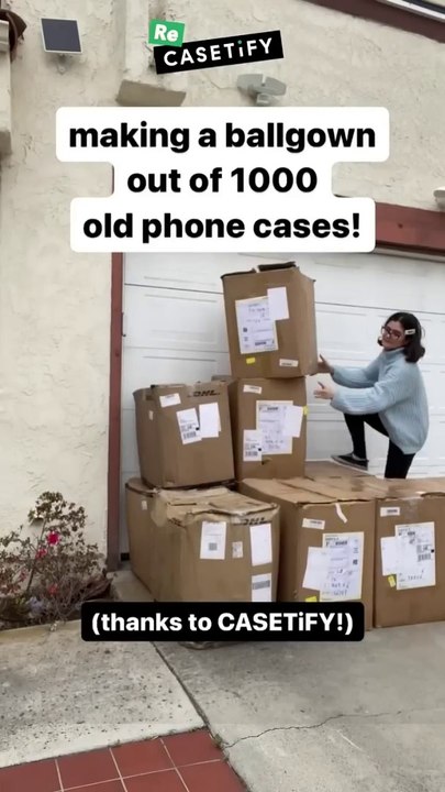 - Making a ballgown out of 1000 old phone cases