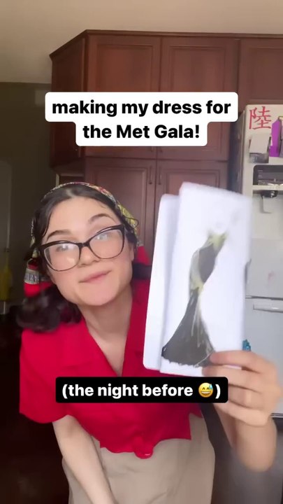 making my Met Gala dress this whole dress was made the night before my flight