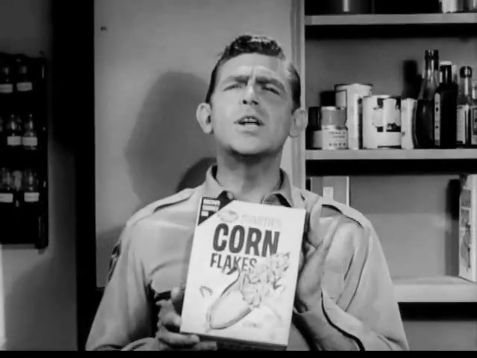 1960s Barney Fife makes a million dollar bet - Post cereal TV commercial
