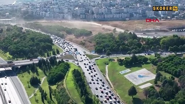 Süper Kupa finali için taraftarların Olimpiyat Stadı'na ulaşması havadan görüntülendi