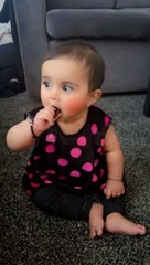 "5-Month-Old Baby Girl Enjoying Her Biscuits – So Adorable!"