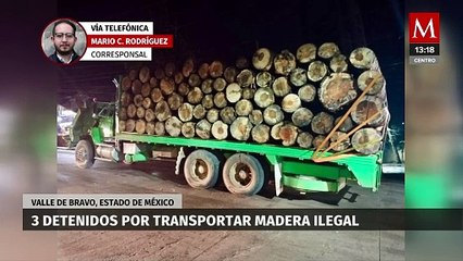 Caen 3 personas que transportaban madera ilegal en Valle de Bravo, Edomex; uno es menor de edad