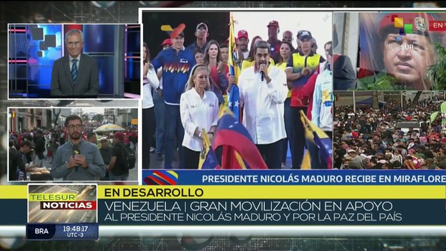 Venezolanos respaldan al presidente Nicolás Maduro