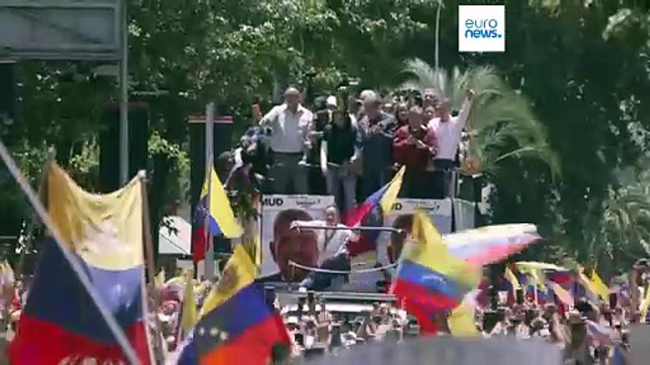 Venezuela opposition leader joins rally calling for overturning election results