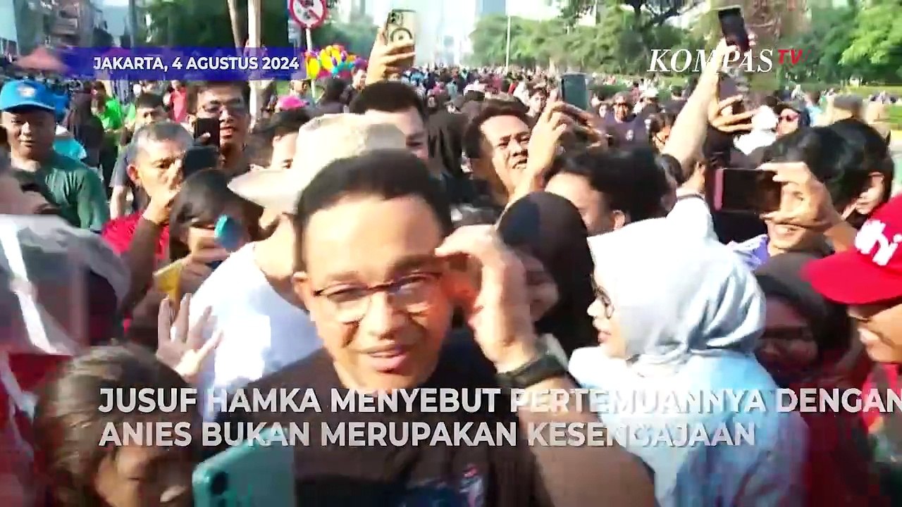 Saat Anies Baswedan Bertemu Jusuf Hamka Berolahraga di CFD Jakarta