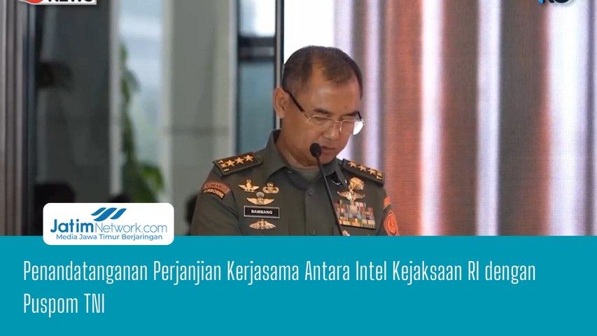 Penandatanganan Perjanjian Kerjasama Antara Intel Kejaksaan RI dengan Puspom TNI