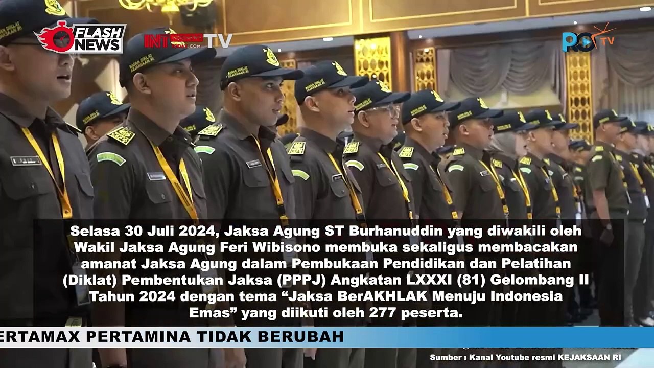 Wakil Jaksa Agung Hadiri Acara Pembukaan Pendidikan dan Pelatihan Pembentukan Jaksa Angkat