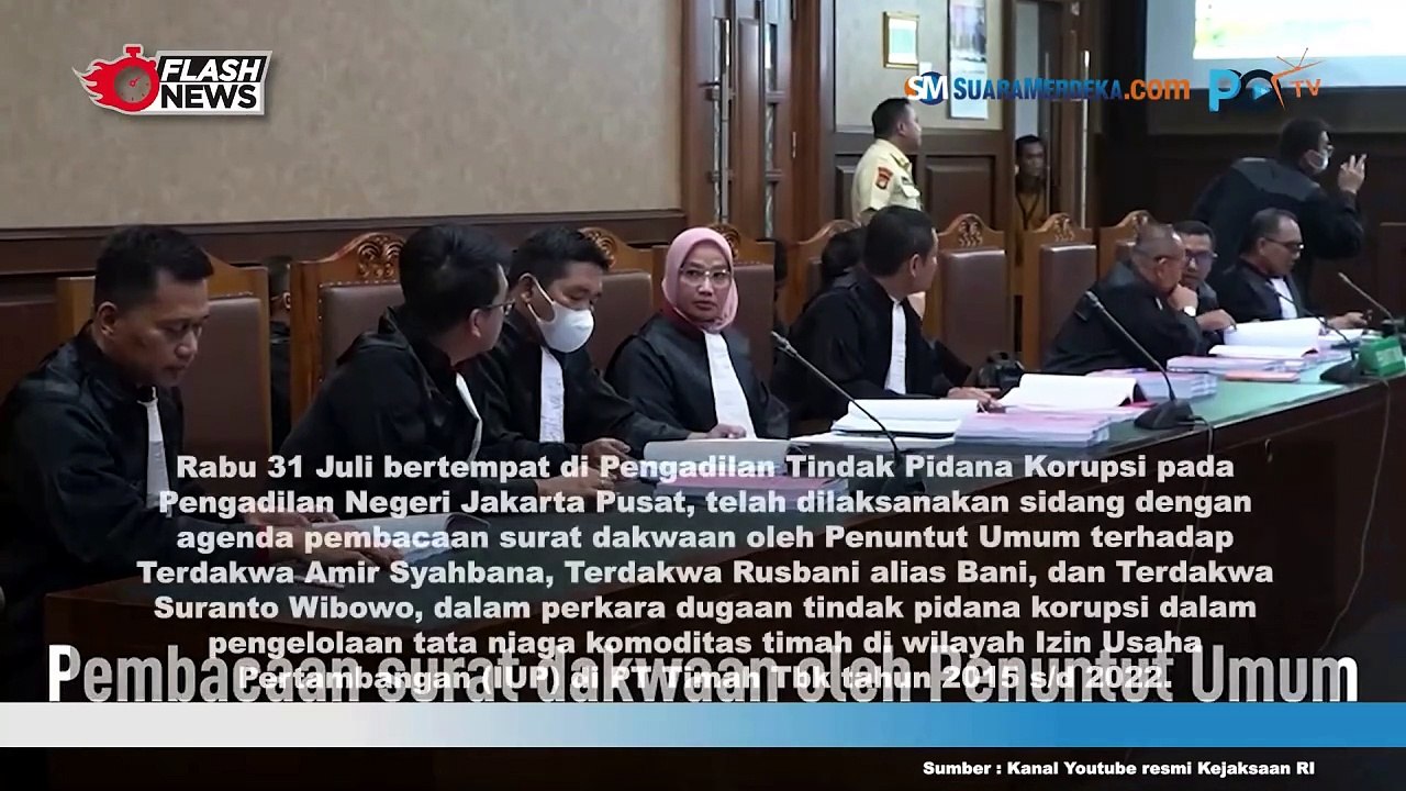 Pembacaan Surat Dakwaan Terhadap 3 Orang Terdakwa dalam Perkara Komoditas Timah