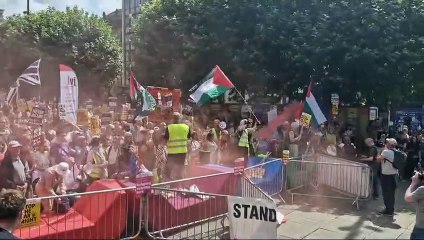Far-right protest and counter protest in Leeds