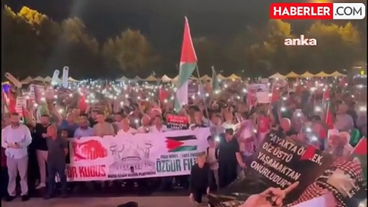 Düzce'de Büyük Gazze Yürüyüşü ve Filistin Mitingi düzenlendi