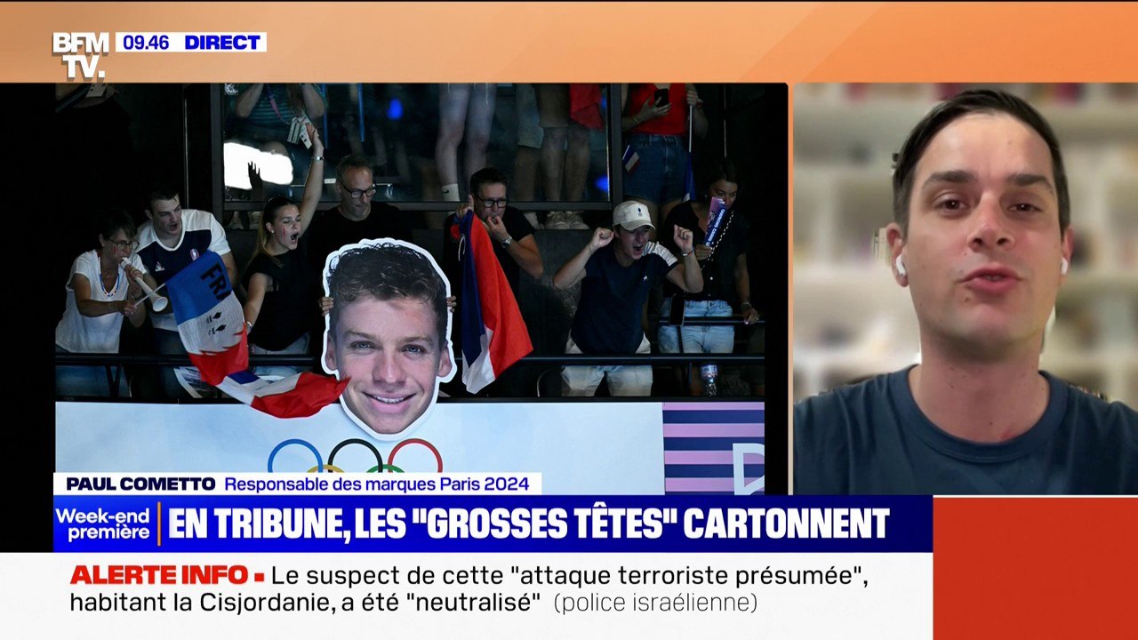 Paul Cometto, responsable des "grosses têtes" présentes dans les tribunes des épreuves des JO, explique d'où est venue l'idée