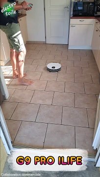 Aspirateur robot Ilife G9 Pro Timelaps en mode Auto Nettoyage de la cuisine