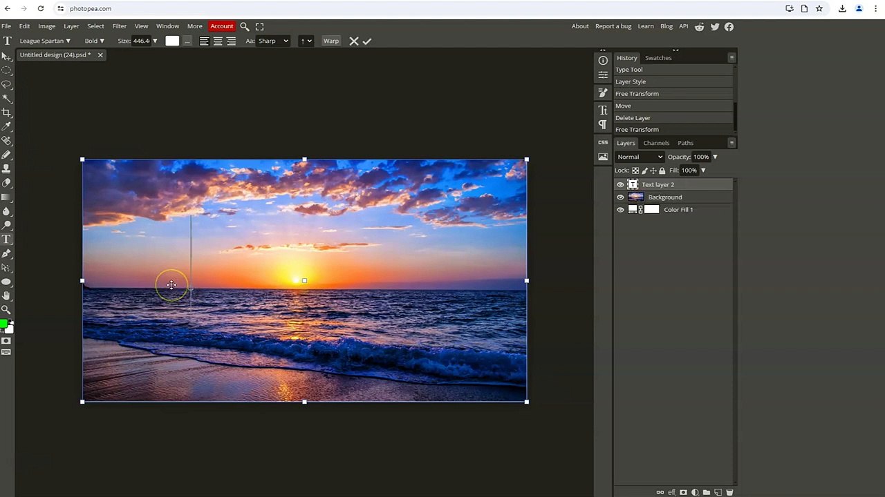 How to Create Transparent Text Effect in Photopea l easy canva l Photopea tutorial