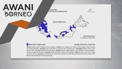 Sarawak antara lapan negeri dilanda ribut petir & hujan lebat