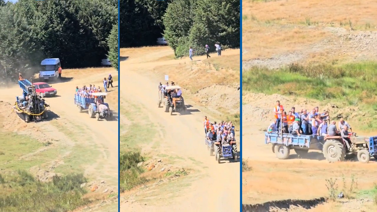 Tokat'ta köylüler 'izinsiz' altın madenciliği sondajını engelledi: Şirketi protesto etmeye traktörlerle gittiler