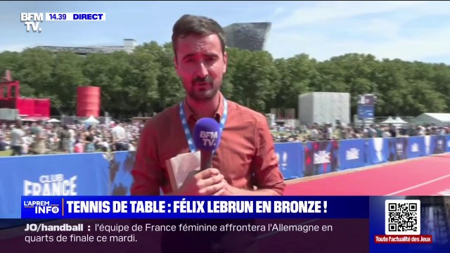 JO 2024: Felix Lebrun décroche le bronze en tennis de table face au Brésilien Hugo Calderano