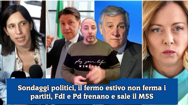 Sondaggi politici, il fermo estivo non ferma i partiti, FdI e Pd frenano e sale il M5S