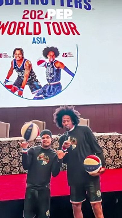 Harlem Globetrotters members sample ball tricks | PEP Goes To