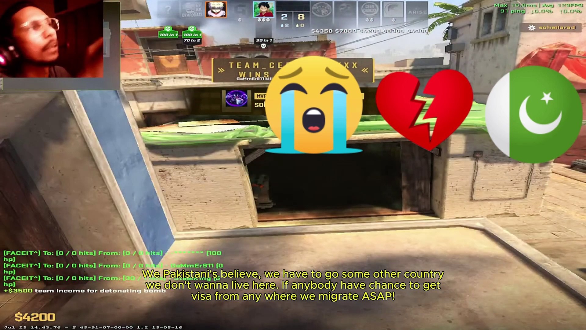 Faceit Gameplay Highlights | Pray For Bangladesh | Live Stream Highlight | CS2 Faceit