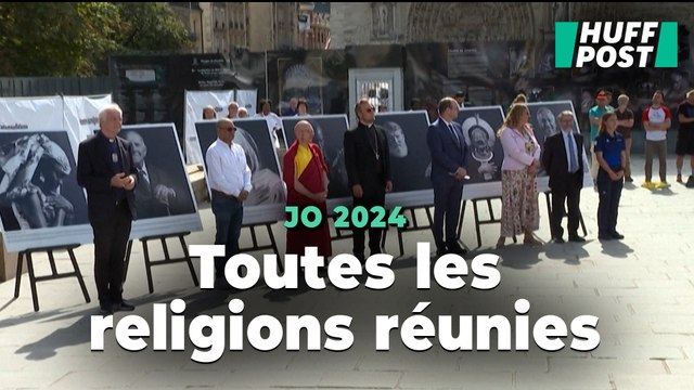 Les images du rassemblement interreligieux qui a eu lieu devant Notre-Dame pour les JO