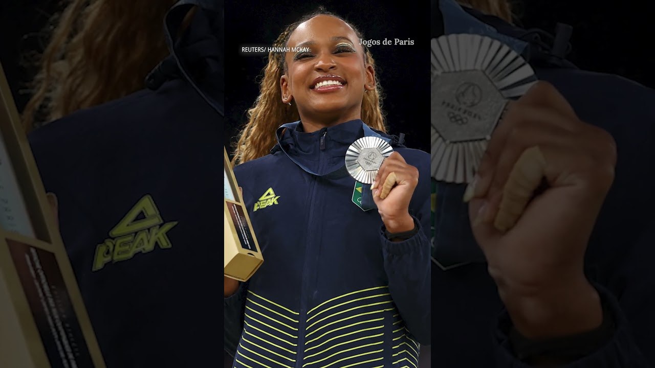 Rebeca Andrade tem encontro emocionante com a mãe após pódio; assista ao momento #shorts