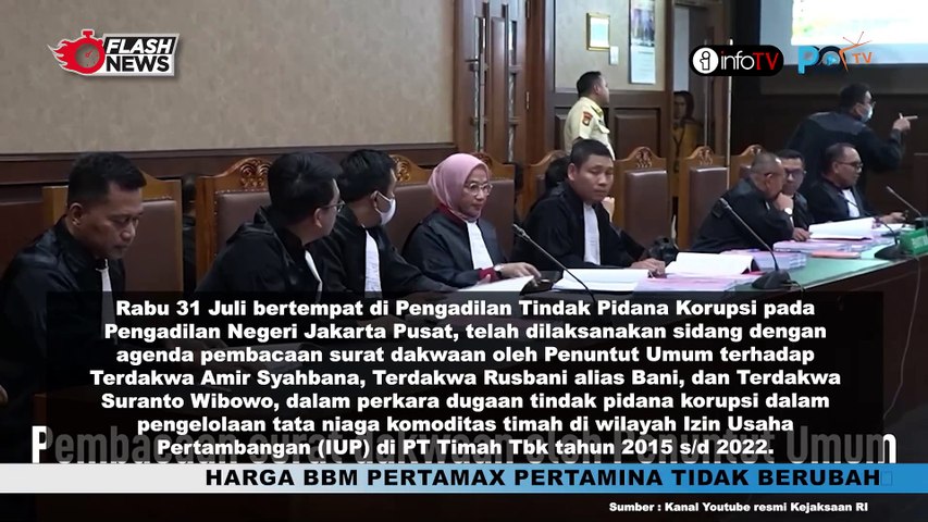 PEMBACAAN SURAT DAKWAAN TERHADAP 3 ORANG TERDAKWA DALAM PERKARA KOMODITAS TIMAH