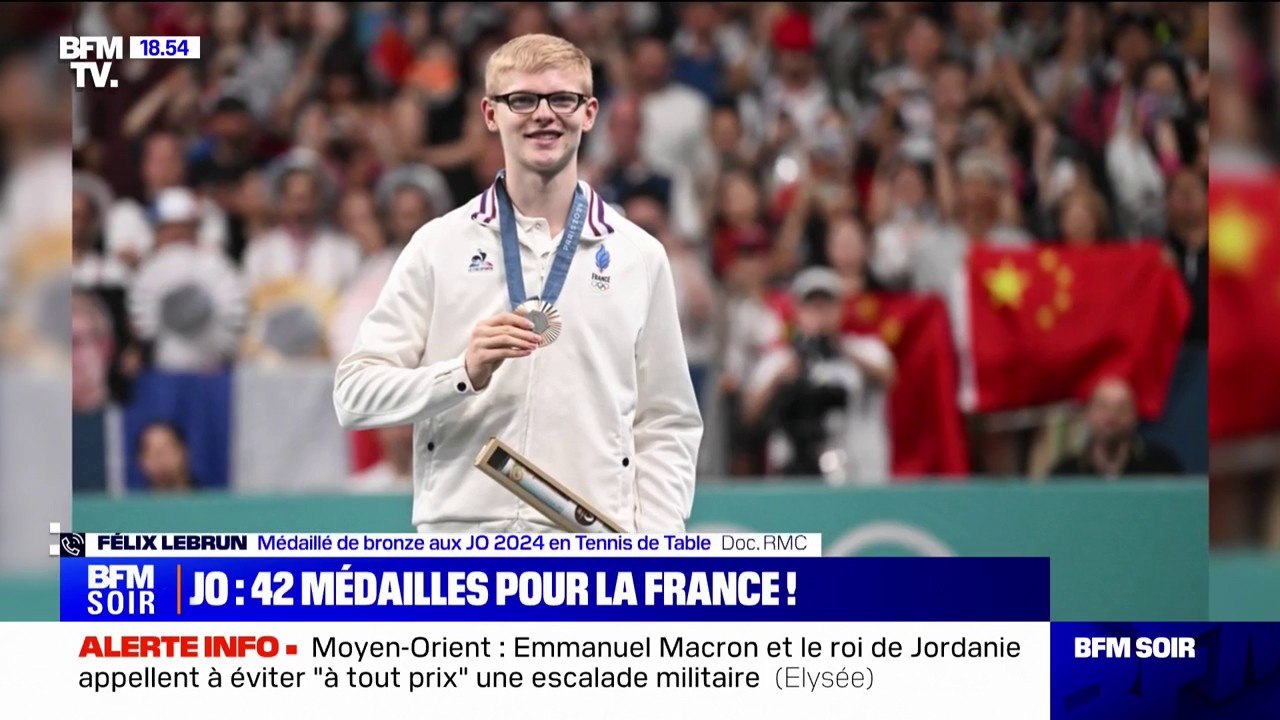 "C'est incroyable, c'est un rêve": la réaction de Félix Lebrun, médaillé de bronze français aux JO de Paris 2024 en tennis de table