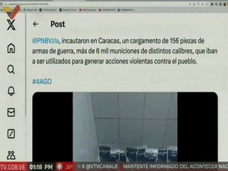 PNB incautó cargamento de 156 piezas de armas de guerra y municiones en Caracas