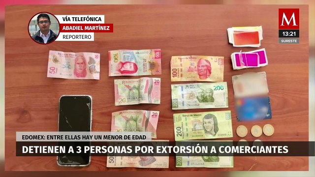 Caen 3 presuntos extorsionadores de comerciantes en Toluca, Edomex; entre ellos hay un menor