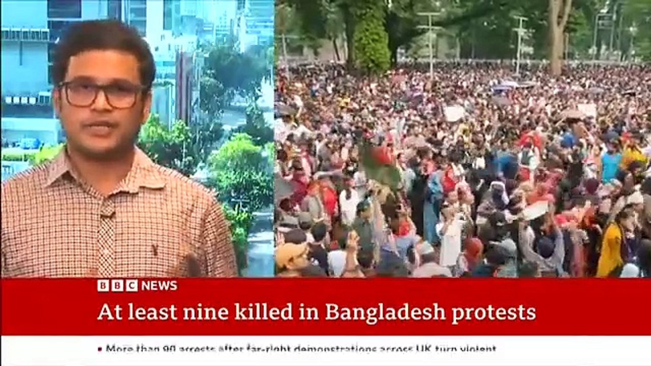 Anti-government protests turn deadly in Bangladesh _ BBC News