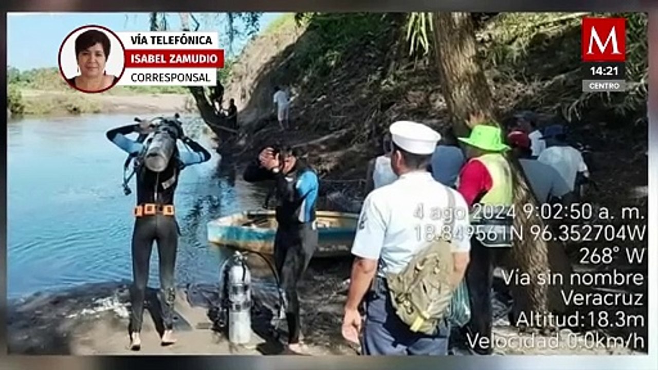 Continúa búsqueda de menor arrastrado por la corriente del río Cotaxtla en Veracruz