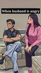 Husband and wife angry reaction