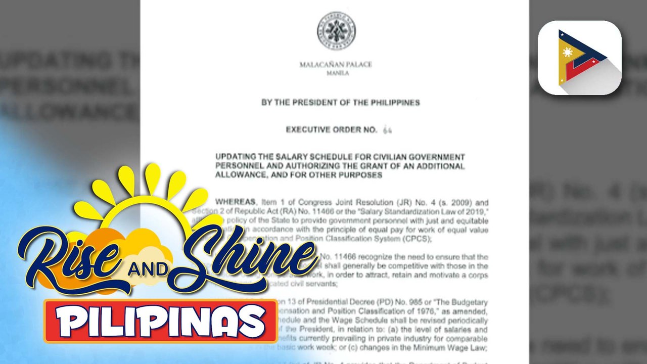 PBBM,  nilagdaan ang EO 64 na magtataas sa sweldo ng mga kawani ng pamahalaan