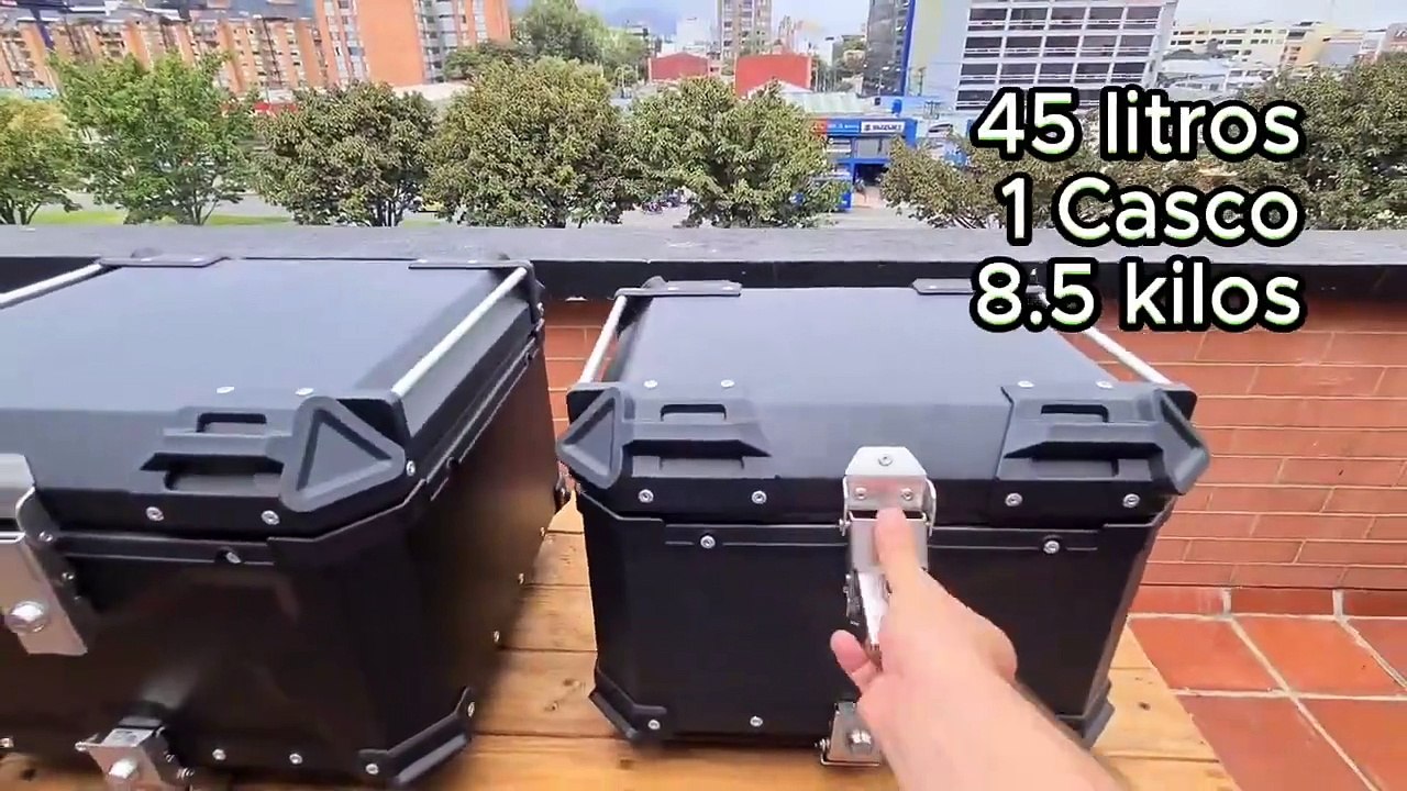 Maleteros en aluminio de 45, 55 y 65 litros  para motos