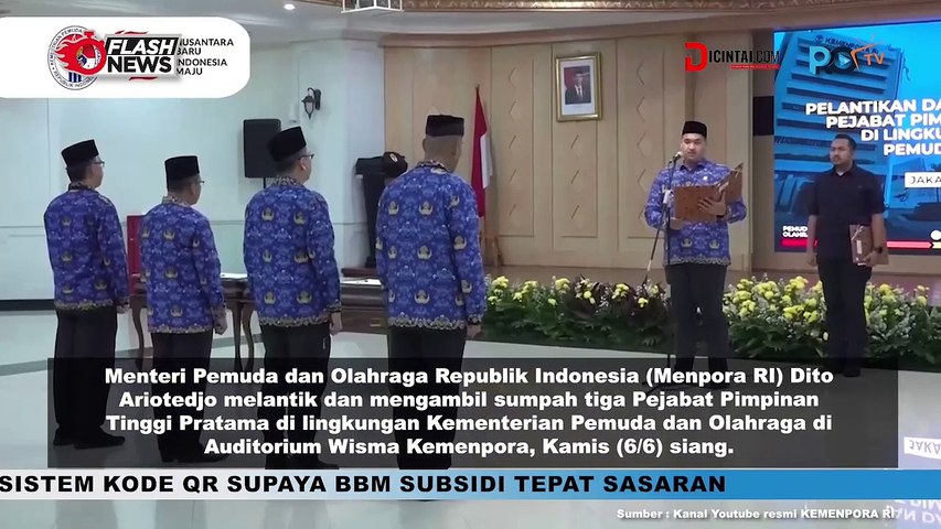 Menpora Dito Resmi Lantik Pejabat Tinggi Pratama Kemenpora